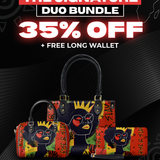 "Aina" Flame Red The Signature Duo Bundle - Small Leather Handbag