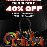 "Aina" Flame Red The Signature Trio Bundle - Small Leather Handbag