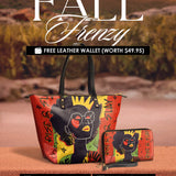 "Aina" Flame Red Leather Tote Bag Deal