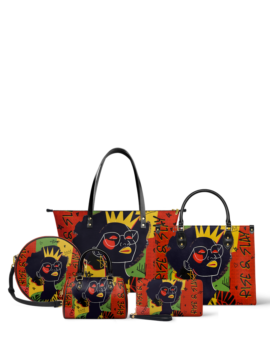 "Aina" Flame Red Leather Tote Bag Bundle DD DEAL