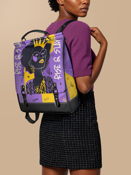 "Aina" Grape Soda Leather Backpack