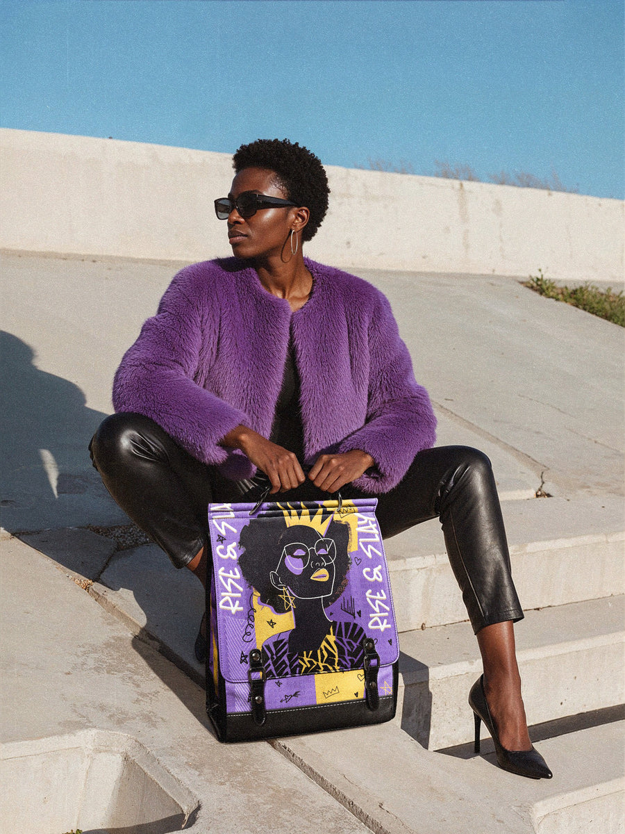 "Aina" Grape Soda Leather Backpack