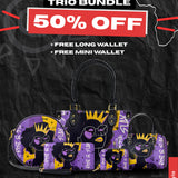 "Aina" Grape Soda The Signature Trio Bundle - Small Leather Handbag