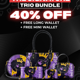 "Aina" Grape Soda The Signature Trio Bundle - Small Leather Handbag