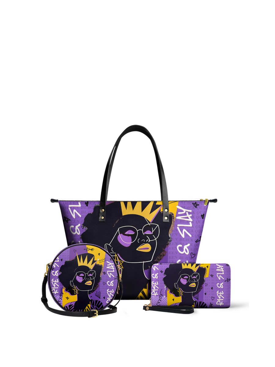 "Aina" Grape Soda Leather Tote Bag - DD DEAL