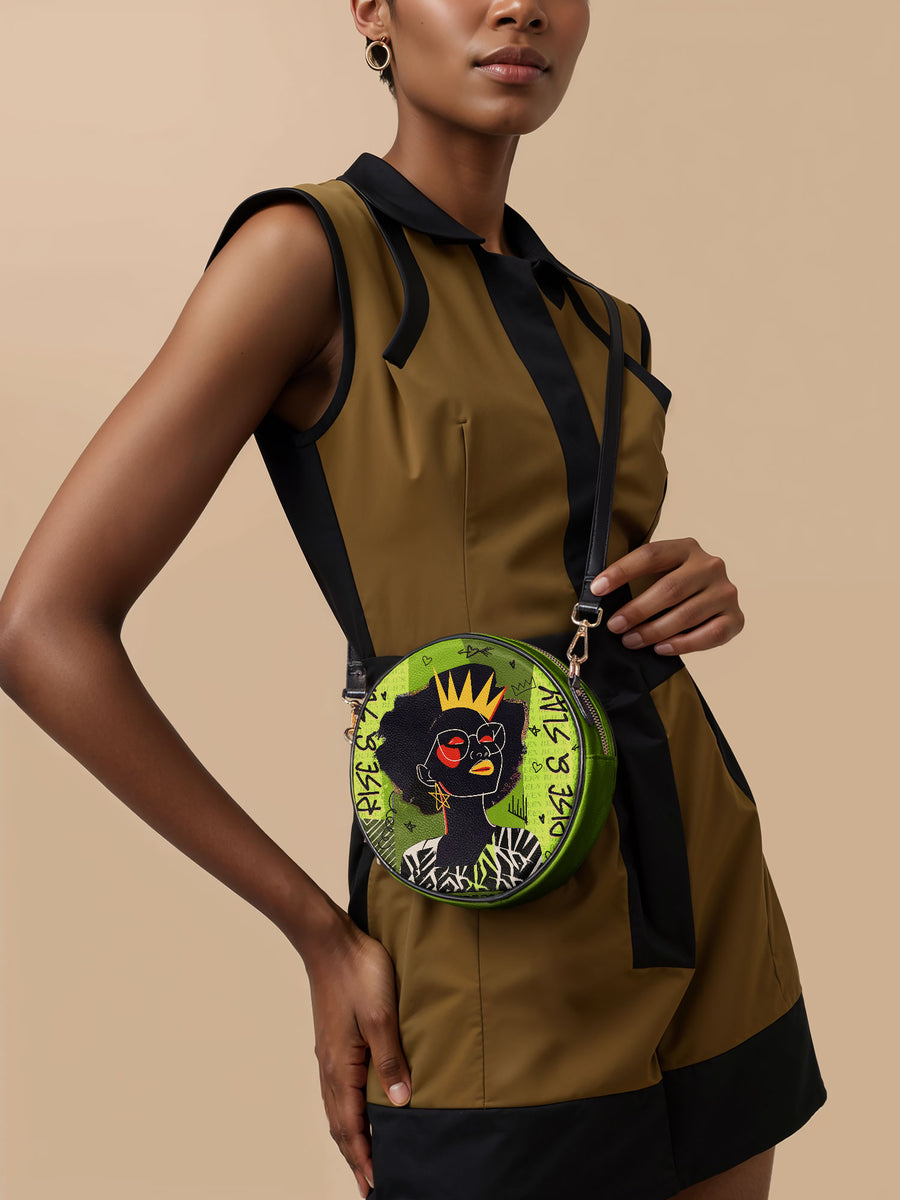 "Aina" Lime Pop Circle Crossbody Bag