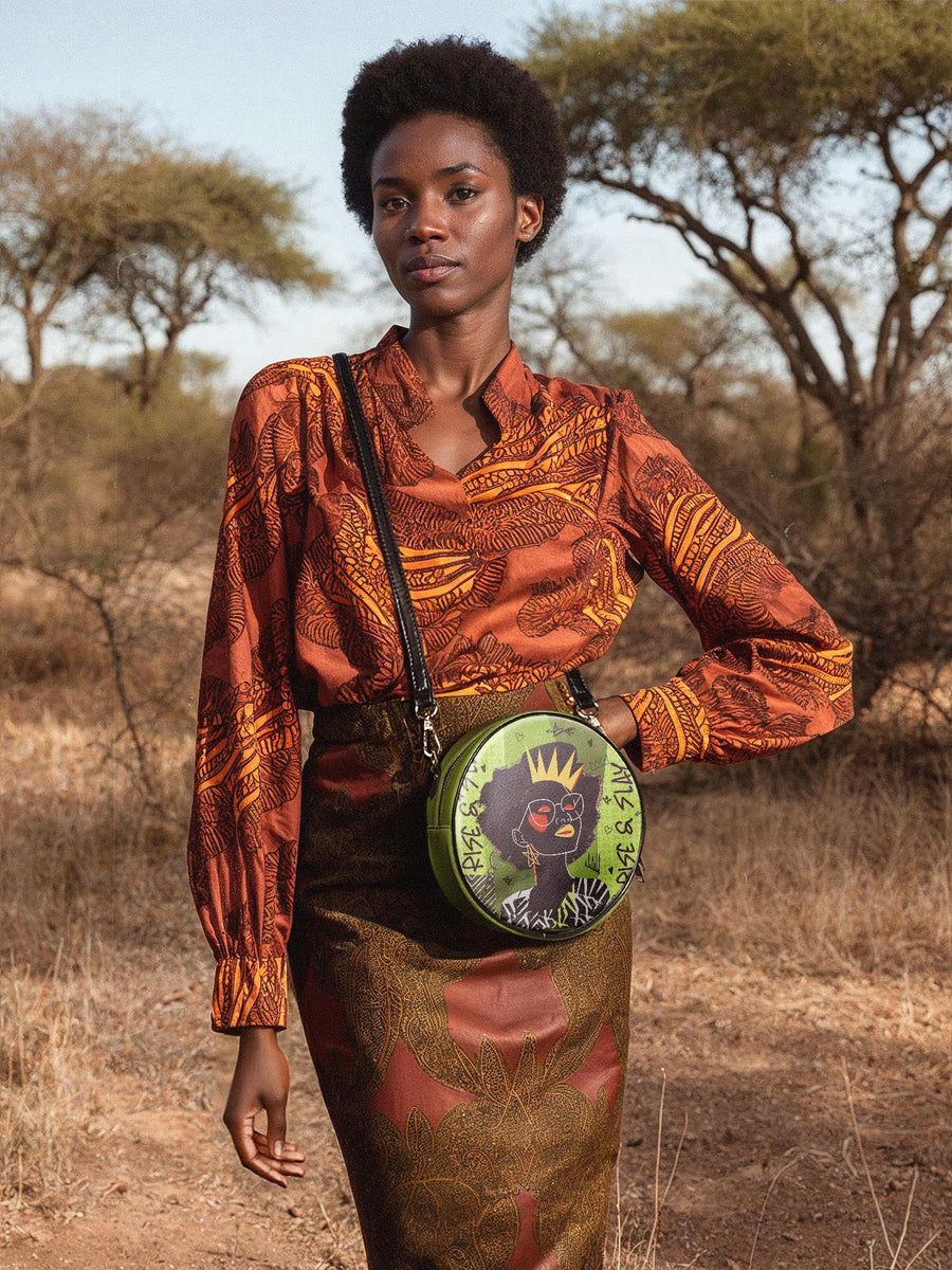 "Aina" Lime Pop Circle Crossbody Bag