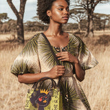 "Aina" Lime Pop Small Leather Handbag Deal