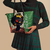 "Aina" Lime Pop Xmas Leather Tote Bag