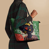 "Aina" Lime Pop Xmas Leather Tote Bag