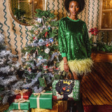 "Aina" Lime Pop Xmas Leather Handbag Deal