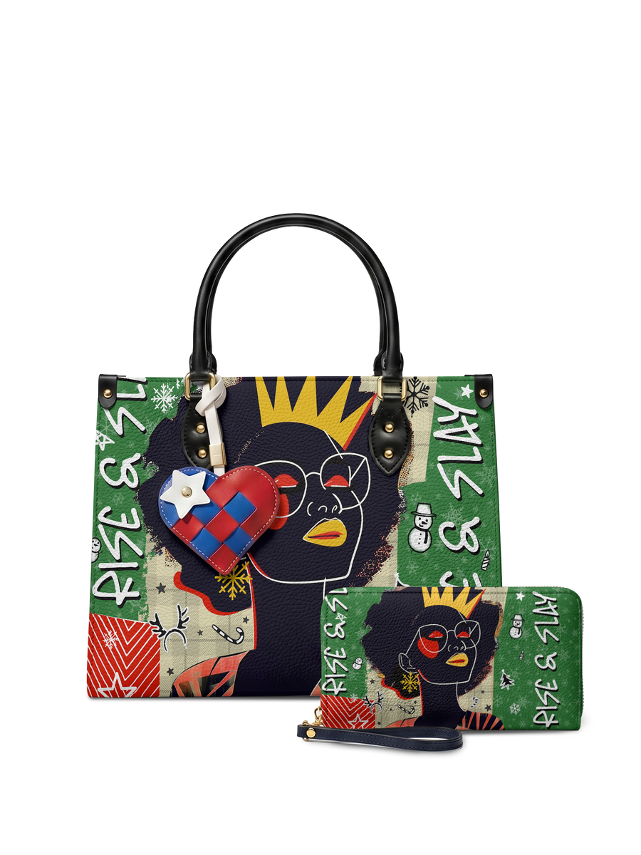 "Aina" Lime Pop Xmas Leather Handbag A250 Deal