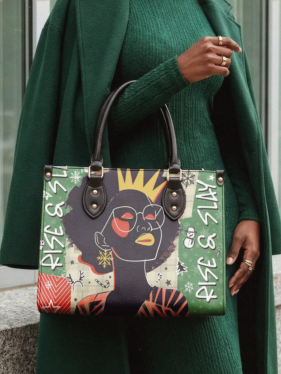 "Aina" Lime Pop Xmas Leather Handbag Matching Set - DD DEAL