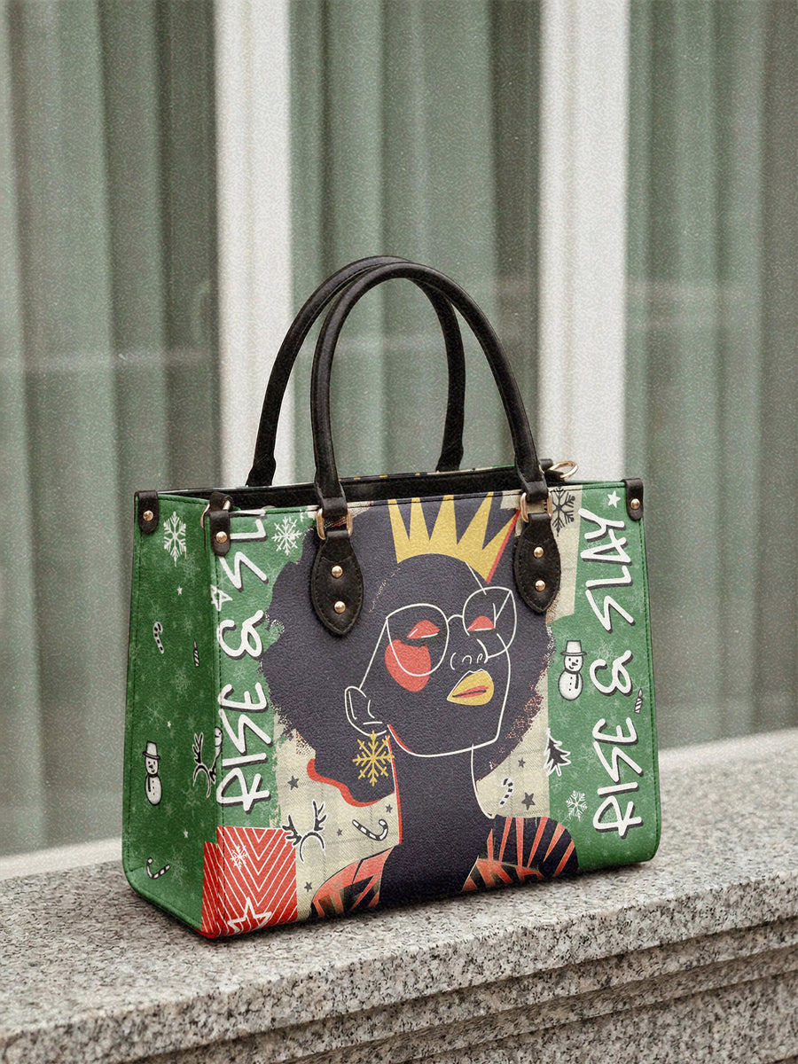 "Aina" Lime Pop Xmas Leather Handbag