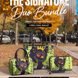"Aina" Lime Pop The Signature Duo Bundle - Small Leather Handbag