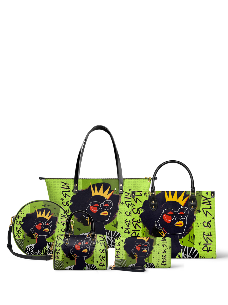 "Aina" Lime Pop Leather Tote Bag Bundle DD DEAL