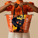 "Aina" Orange Sorbet Leather Tote Bag BTS DEAL