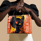 "Aina" Orange Sorbet Leather Handbag