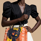 "Aina" Orange Sorbet Leather Handbag
