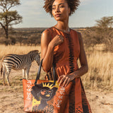 "Aina" Orange Sorbet Leather Tote Bag BTS DEAL