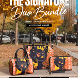 "Aina" Orange Sorbet The Signature Duo Bundle - Small Leather Handbag