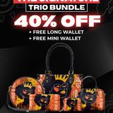 "Aina" Orange Sorbet The Signature Trio Bundle - Small Leather Handbag