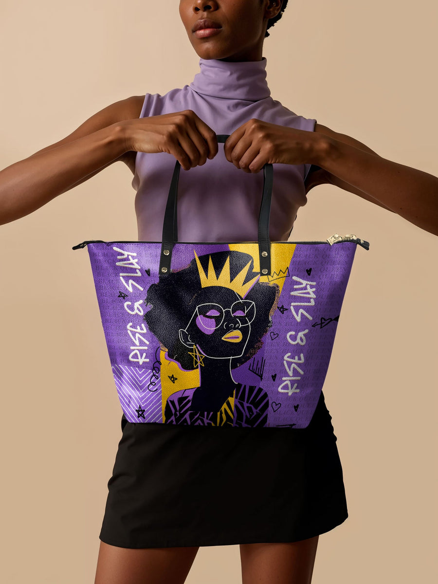 "Aina" Grape Soda Leather Tote Bag Matching Set - DD DEAL