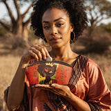 "Aina" Flame Red Eclipse Makeup Bag