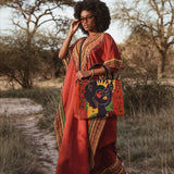 "Aina" Flame Red Leather Handbag Deal