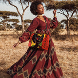 "Aina" Flame Red Leather Handbag Deal