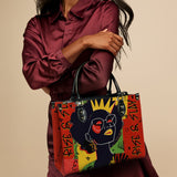 "Aina" Flame Red Leather Handbag Deal
