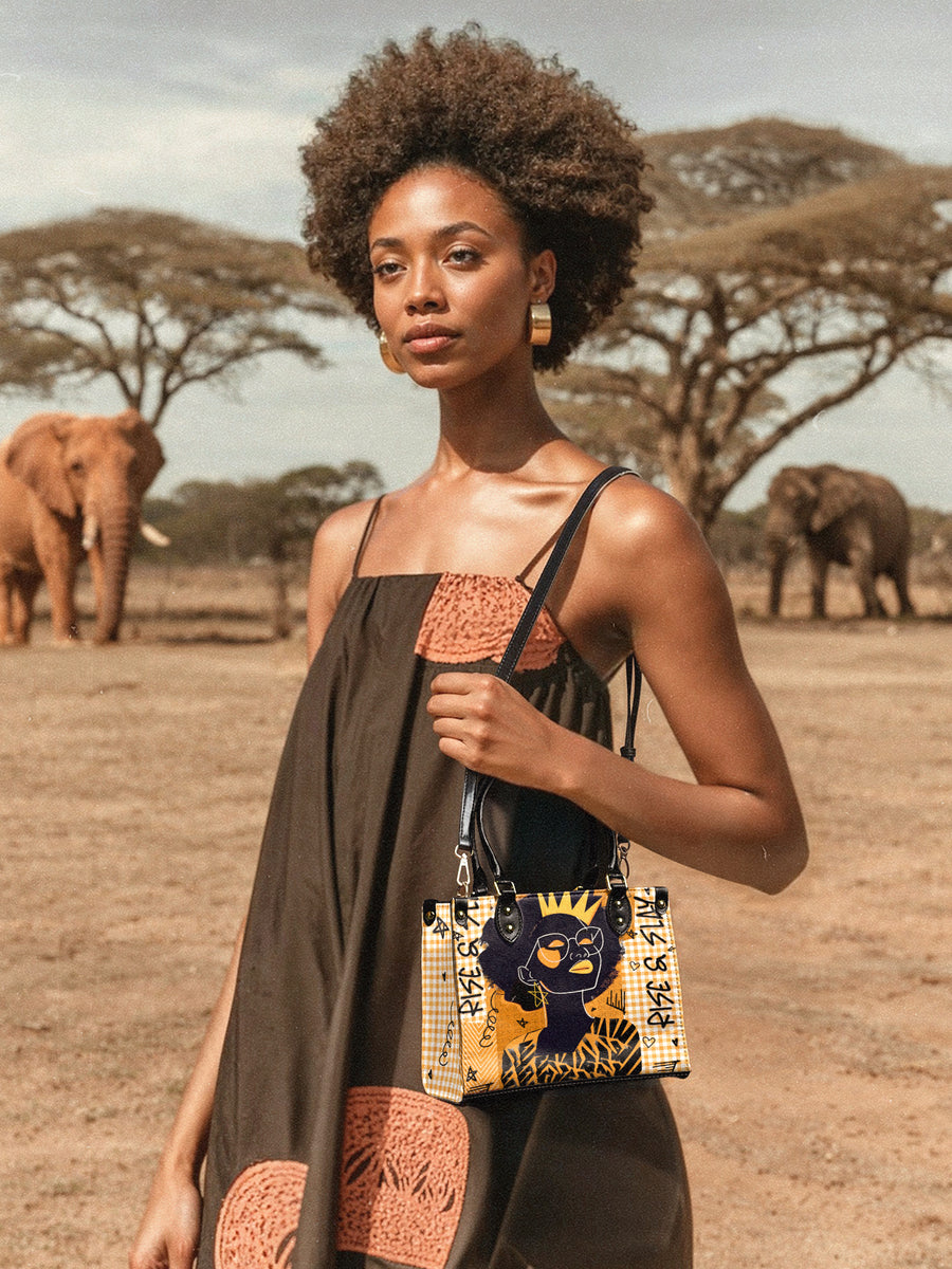 "Aina" Honeycomb Small Leather Handbag