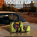 "Aina" Lime Pop Small Leather Handbag Deal