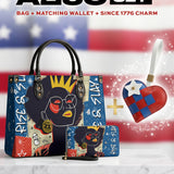 "Aina" Blueberry Snow Leather Handbag A250 Deal