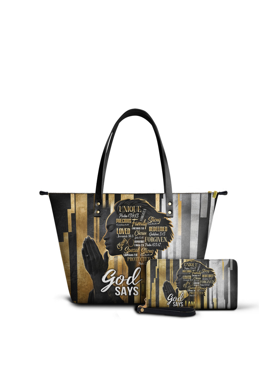 "Amara" Leather Tote Bag Matching Set - DD DEAL