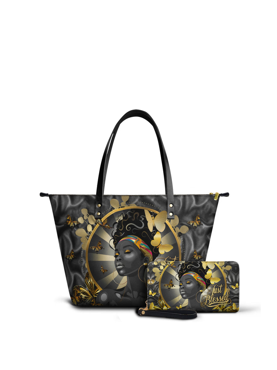 "Barakaya" Leather Tote Bag Matching Set - DD DEAL