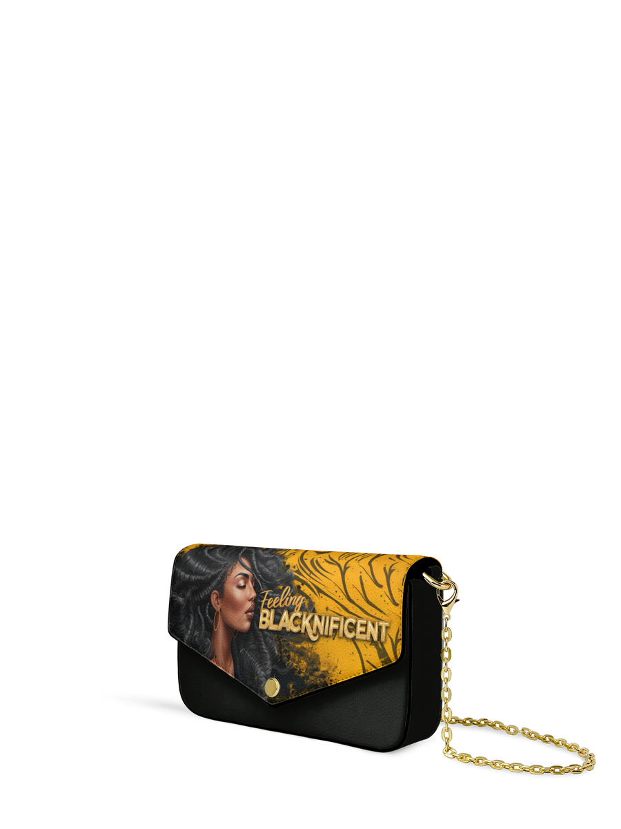 "Blacknificent" Envelope Chain Crossbody Bag