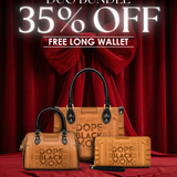 "Dope Black Mom" The Signature Duo Bundle - Small Leather Handbag