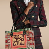 "Dope Black Wife" Frosted Pine Leather Handbag