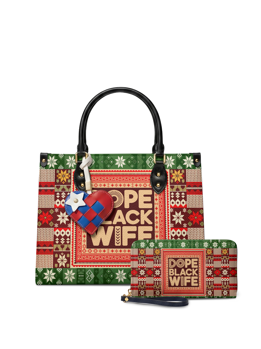 "Dope Black Wife" Frosted Pine Leather Handbag A250 Deal