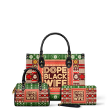 "Dope Black Wife" Frosted Pine Leather Handbag BTS DEAL
