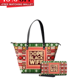 "Dope Black Wife" Frosted Pine Leather Tote Bag Today's Deal