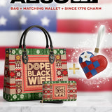 "Dope Black Wife" Frosted Pine Leather Handbag A250 Deal