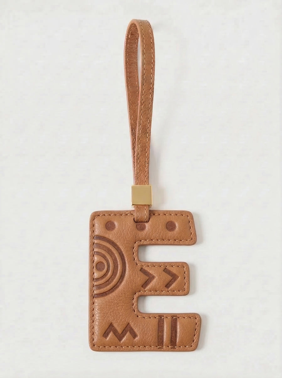 Letter E Leather Charm