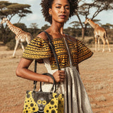 "Fahari" Marigold Pop Small Leather Handbag
