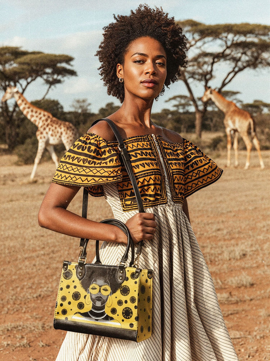 "Fahari" Marigold Pop Small Leather Handbag