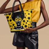 "Fahari" Marigold Pop Leather Tote Bag - BRAVE ONES DEAL