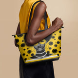 "Fahari" Marigold Pop Leather Tote Bag Deal