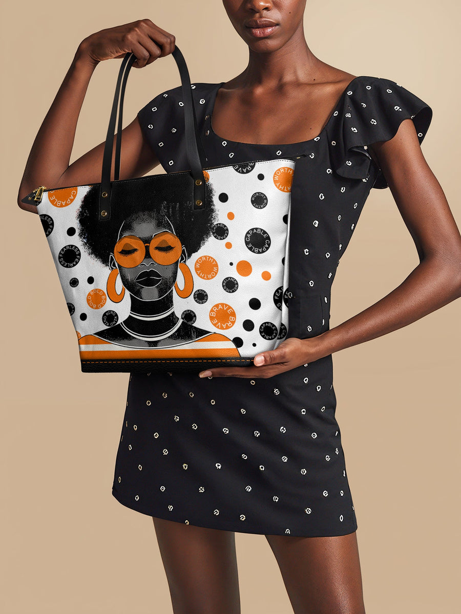 "Fahari" Marshmallow Citrus Leather Tote Bag - DD DEAL