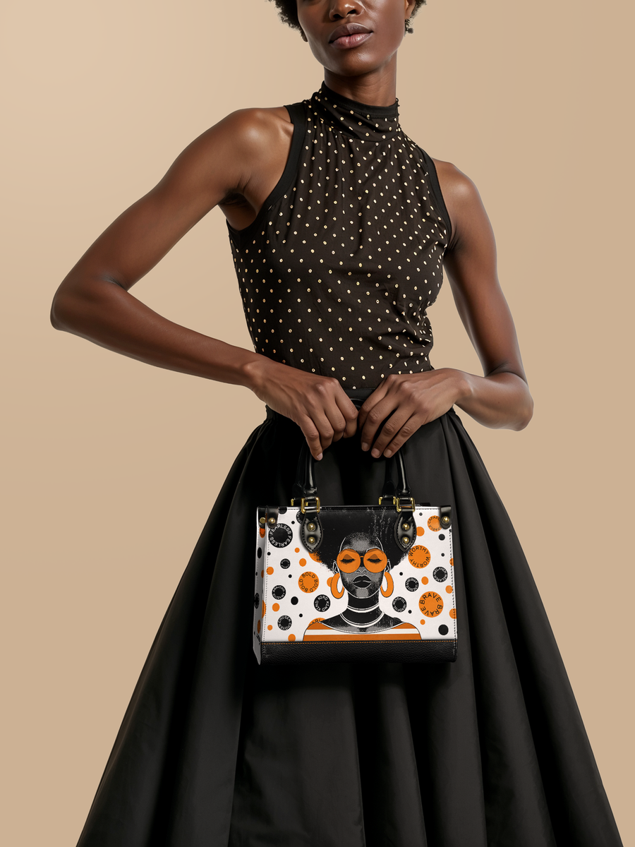 "Fahari" Marshmallow Citrus Small Leather Handbag FALL CLEARANCE DEAL